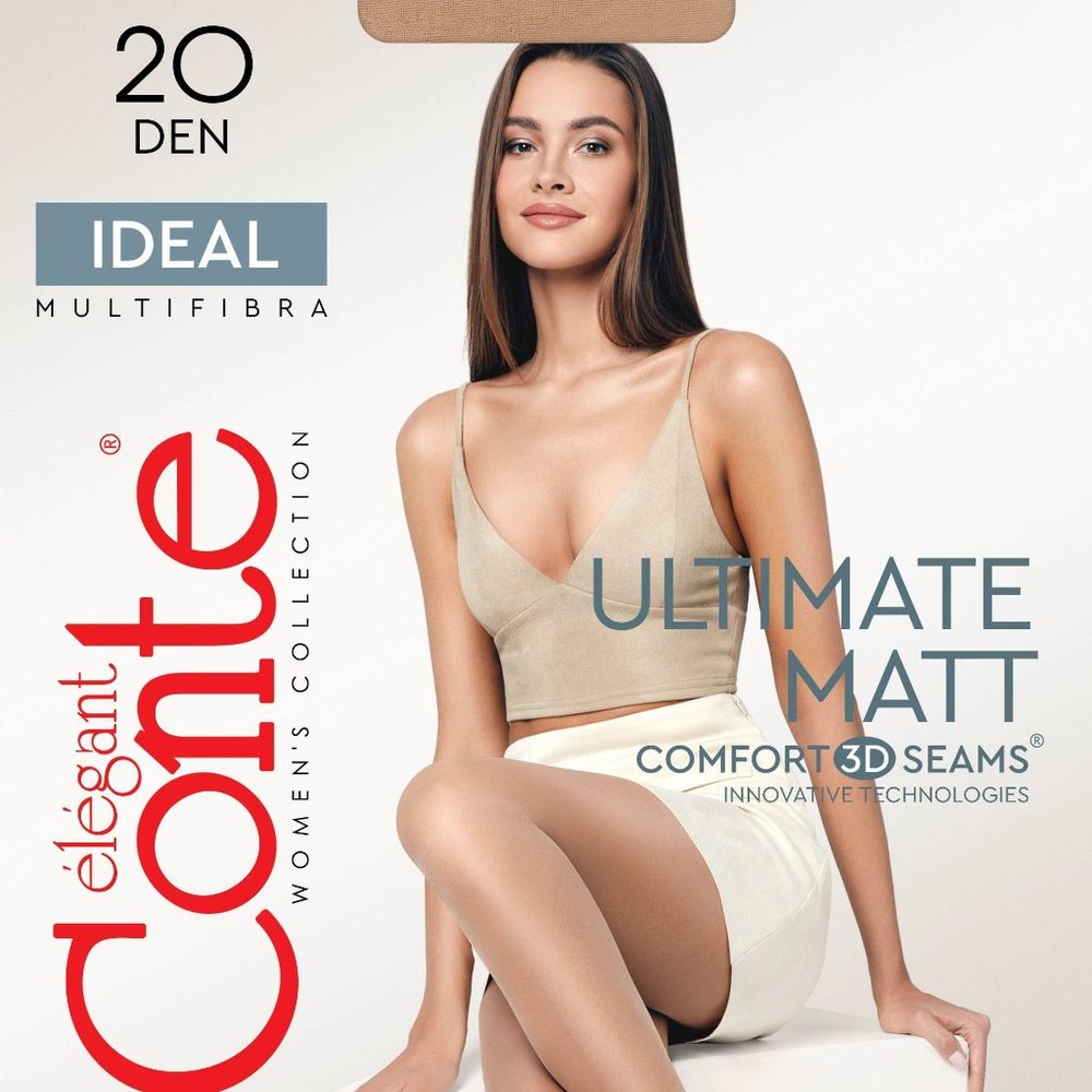 Conte Ideal 20 Den - Classic Women's Tights With a Reinforced Shorts